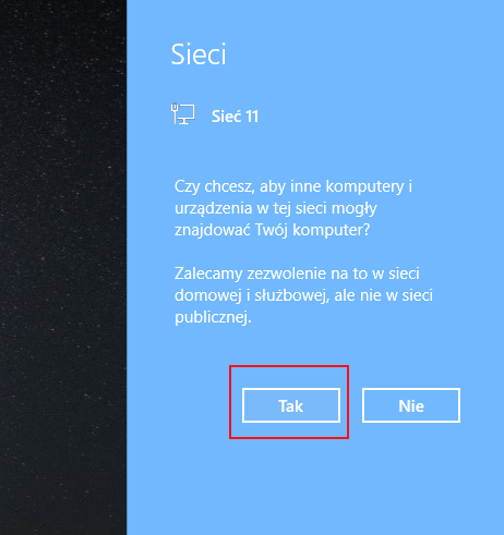 Typ sieci Windows 7 i starsze